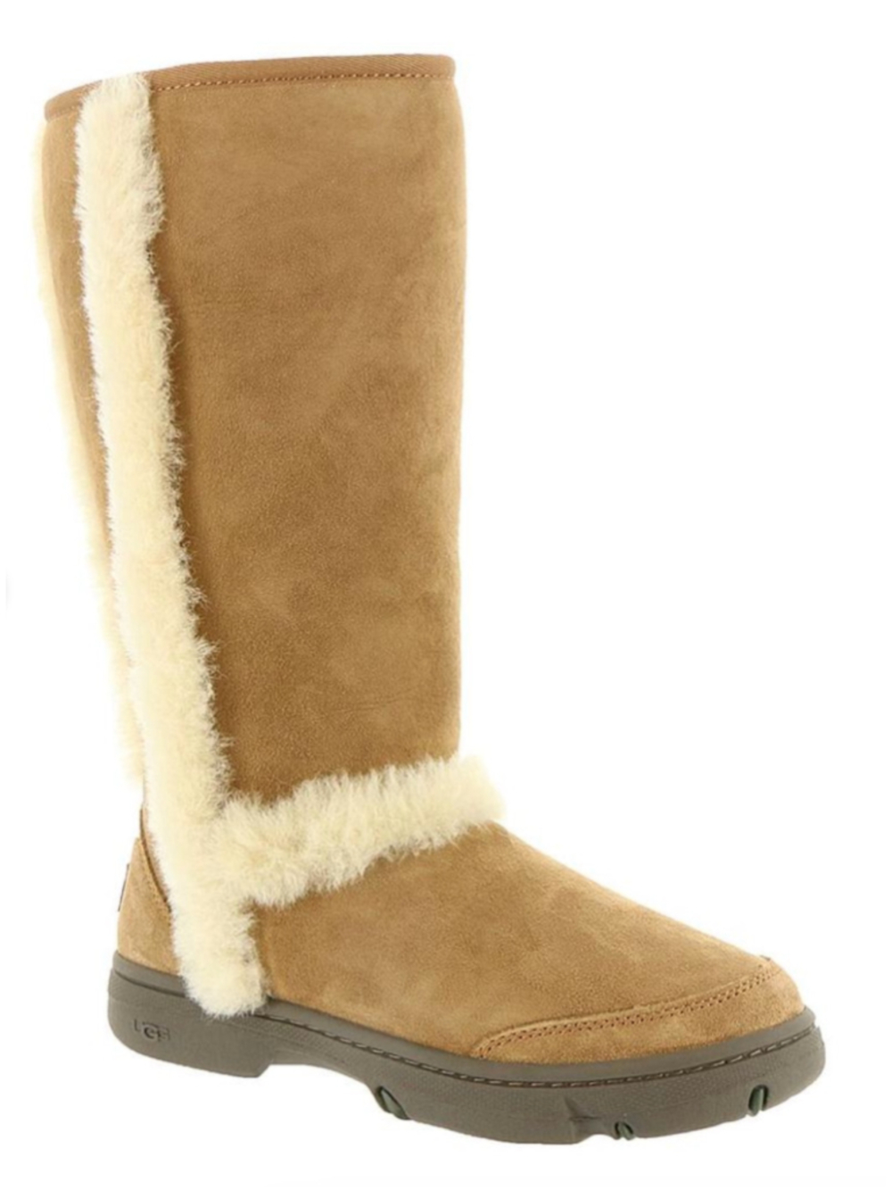 UGG SUNBURST TALL CHESTNUT BOOTS Shearling winter boots size 9